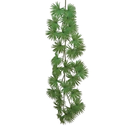 Τεχνητή Γιρλάντα Φύλλα Fan Palm 00-00-23839-2 50x200cm Green Marhome Πλαστικό, Ύφασμα
