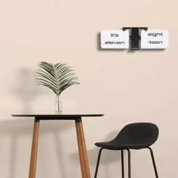 Ρολόι Επιτοίχιo Flipping Out Text White-Red 14x36x8.5cm Cloudnola Μέταλλο,Πλαστικό