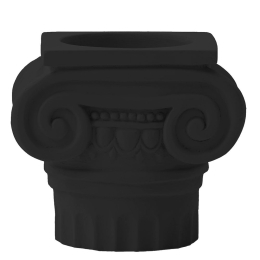 Κηροπήγιο Atlas S351150B 9,5x12x9cm Black Sophia Κεραμικό