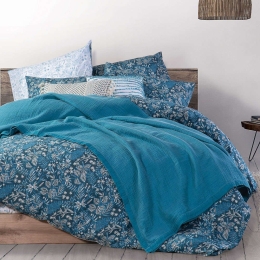 Κουβέρτα Summer Time Blue Nef-Nef Υπέρδιπλo 230x240cm 100% Βαμβάκι