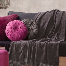 Ριχτάρι Dorian Anthracite Nef-Nef Πολυθρόνα 130x160cm Chenille-Πολυέστερ