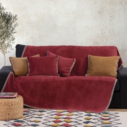 Ριχτάρι New Tanger Bordo-Ecru Nef-Nef Three-Seater 180x300cm Ακρυλικό-Πολυέστερ