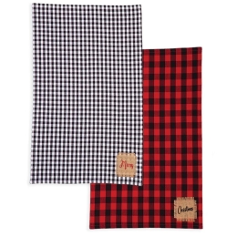 Ποτηρόπανα Christmas Check (Σετ 2τμχ) Black - Red Nef-Nef