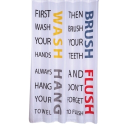 Κουρτίνα Μπάνιου Bath Rules White Nef-Nef 180Πx200Υ 180x200cm Πολυέστερ