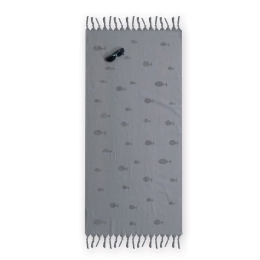 Πετσέτα Θαλάσσης Παιδική  Ocean Fish Grey Nef-Nef Θαλάσσης 100% Βαμβάκι