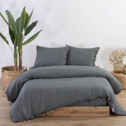 Παπλωματοθήκη Cotton-Linen Green Nef-Nef King Size Βαμβάκι-Λινό