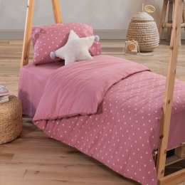 Παπλωματοθήκη Παιδική Precious (Σετ 2τμχ) Rose Nef-Nef Μονό 160x220cm 100% Βαμβάκι