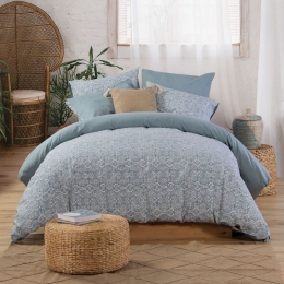 Παπλωματοθήκη Wisely (Σετ 2τμχ) Denim Nef-Nef Μονό 170x240cm 100% Βαμβάκι