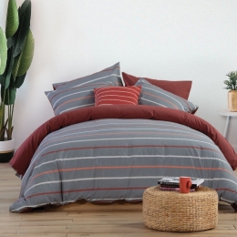 Σεντόνια Welder Με Λάστιχο (Σετ 4τμχ) Grey Nef-Nef King Size 180x235cm 100% Βαμβάκι