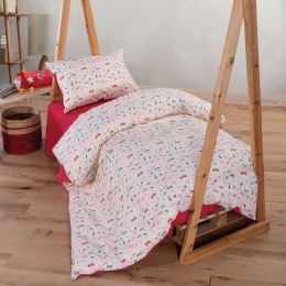 Σεντόνια Παιδικά Bugs Life (Σετ 3τμχ) Ecru-Red Nef-Nef Μονό 170x260cm 100% Βαμβάκι