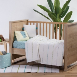 Κουβέρτα Βρεφική Life Line Aqua-Lime Nef-Nef Αγκαλιάς 80x110cm 100% Βαμβάκι