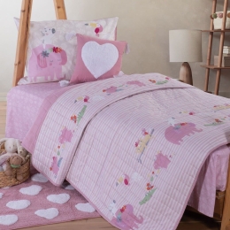 Κουβερλί Παιδικό Funny Jungle Lilac Nef-Nef Μονό 180x220cm Microfiber-Polyester