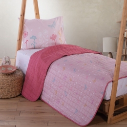 Κουβερλί Παιδικό Blooming Pink Nef-Nef Μονό 180x220cm Microfiber-Polyester