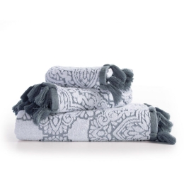 Πετσέτα Lorelay White-Light Blue Nef-Nef Προσώπου 50x90cm 100% Βαμβάκι
