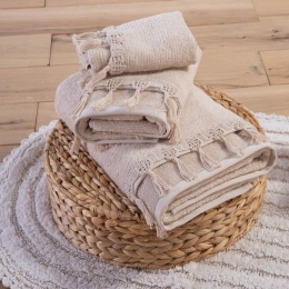 Πετσέτα Juniper (Σετ 3τμχ) Beige Nef-Nef Σετ Πετσέτες 70x140cm 100% Βαμβάκι