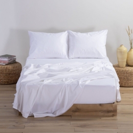 Σεντόνι Basic Με Λάστιχο White Nef-Nef Διπλό 140x230cm 100% Βαμβάκι