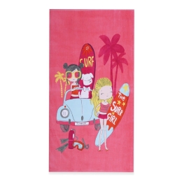 Πετσέτα Θαλάσσης Παιδική Surfer Girls Pink Nef-Nef Θαλάσσης 70x120cm 100% Βαμβάκι