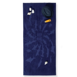 Πετσέτα Θαλάσσης Shark Style Blue Nef-Nef Θαλάσσης 80x160cm 100% Βαμβάκι