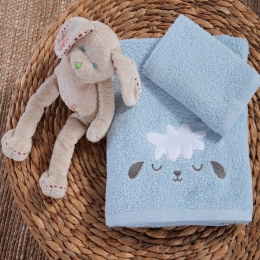 Πετσέτες Βρεφικές Sweet Sheep (Σετ 2τμχ) Light Blue Nef-Nef Σετ Πετσέτες 70x140cm 100% Βαμβάκι