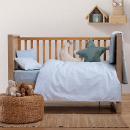 Σεντόνια Βρεφικά Sweet Sheep (Σετ 2τμχ) Light Blue Nef-Nef Λίκνου 70x120cm 100% Βαμβάκι