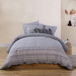 Σεντόνια Cleran (Σετ 4τμχ) Grey Nef-Nef Διπλό 200X270cm 100% Βαμβάκι