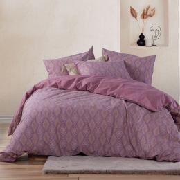 Σεντόνια Shreder (Σετ 4τμχ) Mauve Nef-Nef Διπλό 200X270cm 100% Βαμβάκι