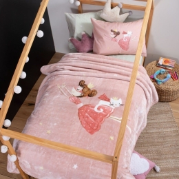 Κουβέρτα Παιδική Princess At Home Pink Nef-Nef Μονό 160x220cm Πολυέστερ