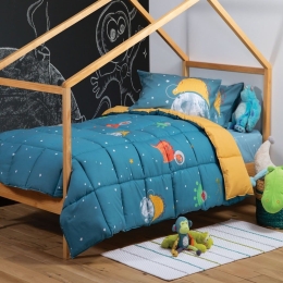Πάπλωμα Παιδικό  Roar Into Space Denim Nef-Nef Μονό 160x220cm Πολυέστερ