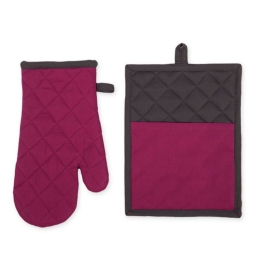 Πιάστρα Perfetto Με Γάντι (Σετ 2τμχ) Mauve Nef-Nef 20x25cm Βαμβάκι-Πολυέστερ