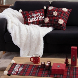 Runner Χριστουγεννιάτικο Red Check Red Nef-Nef 33X150