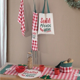Runner Χριστουγεννιάτικο Santa Please Red Nef-Nef 45Χ140