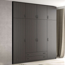 Ντουλάπα Τετράφυλλη Με Πατάρι 202x60x233cm Wenge Τετράφυλλη