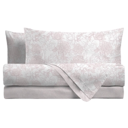 Amo la Casa Σετ Σεντόνια King Size Φανελένια με Λάστιχο 240X290 - Roses Ροζ