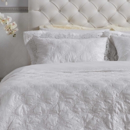 Κουβερτόριο Σετ 3 Τεμ. Clelia White Kentia Υπέρδιπλο 220x240cm 100% Βαμβακοσατέν