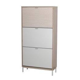 Παπουτσοθήκη Nak Sonoma White Με Pattern 60x23xH120cm 10-0016 Μοριοσανίδα, Μέταλλο