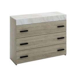 Κομότα Metropolis Με 3 Συρτάρια 09-1194 105x45xH78cm Dark Sonoma - White