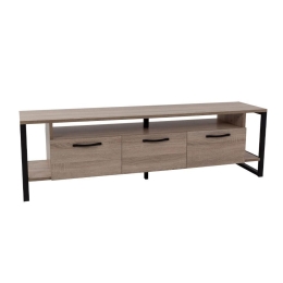 Έπιπλο Τηλεόρασης Bridge 05-0540 150x35x45cm Sonoma-Black Μελαμίνη,Μέταλλο
