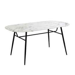 Τραπέζι Marm Bianca 02-0375 160x90x76,5cm Multi Μέταλλο,Γυαλί