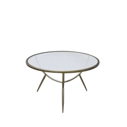 Τραπέζι Σαλονιού Vero 04-0527 Φ75x49,5cm Clear-Gold