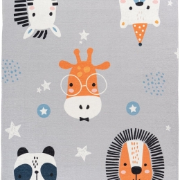 Χαλί Παιδικό Greta 603 Animal Grey-Orange Obsession 115X170cm