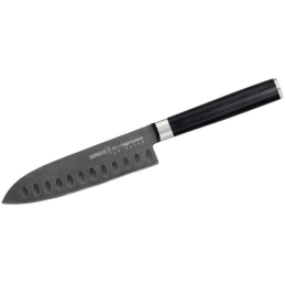 Μαχαίρι Santoku MO-V Stonewash SM-0093B 13,8cm Black Samura Ανοξείδωτο Ατσάλι