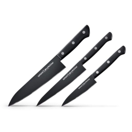 Μαχαίρια Shadow SH-0220 (Σετ 3τμχ) Black Samura Ανοξείδωτο Ατσάλι