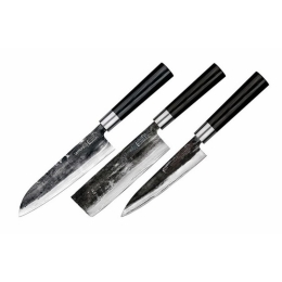 Μαχαίρια Super 5 SP5-0220 (Σετ 3τμχ) Black Samura Ανοξείδωτο Ατσάλι