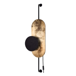 Φωτιστικό Τοίχου Wheel Lux I 8430 Gold-Black Nowodvorski Μέταλλο,Πλαστικό