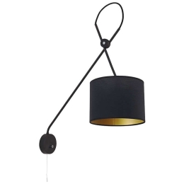 Φωτιστικό Τοίχου Viper I 6513 Black-Gold Nowodvorski Μέταλλο,Ύφασμα