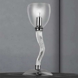 Φωτιστικό Επιτραπέζιο Canova/L 2840 Φ15x38,5cm 1xE14 Chrome Sikrea Μέταλλο,Γυαλί