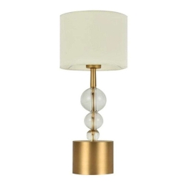 Φωτιστικό Επιτραπέζιο Gioconda/L 33120 Φ22x49cm 1xE14 Ivory-Gold Sikrea Μέταλλο,Γυαλί
