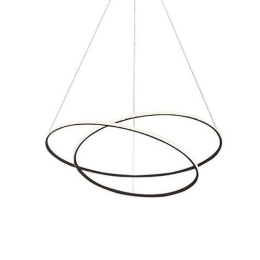 Φωτιστικό Οροφής Glem/60C 2369 Φ60x45/90cm 50W Black Sikrea Αλουμίνιο,Ακρυλικό