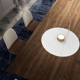 Φωτιστικό Οροφής Ledy/B 9986 Φ50x30/100cm White-Gold Sikrea Μέταλλο,Αλουμίνιο