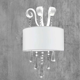 Φωτιστικό Τοίχου Elisabeth/A 3333 35x45cm 2xE14 White Sikrea Μέταλλο,Γυαλί